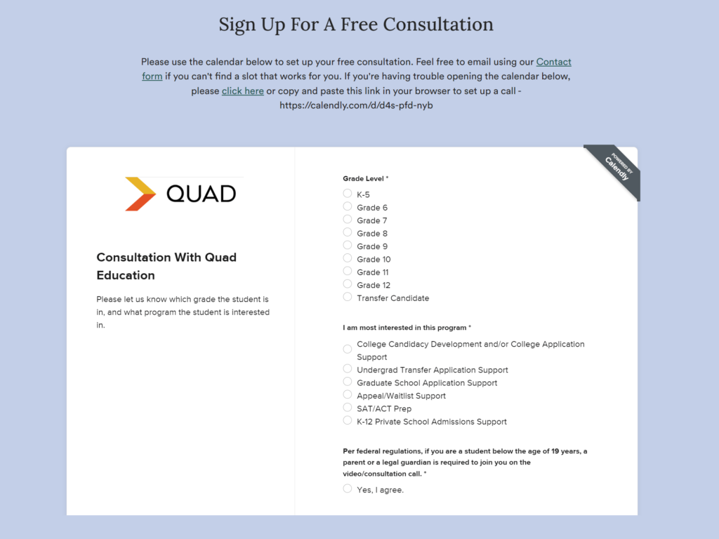 Quad Education Free Consultation